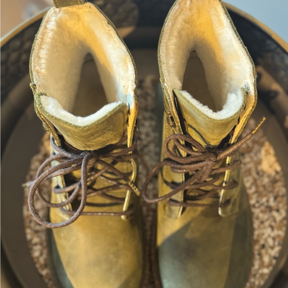 Birkenstock Khaki Leather Ankle Boots - Picture 3 of 6